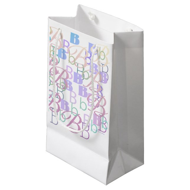 Letter Confetti "B" Small Gift Bag (Front Angled)