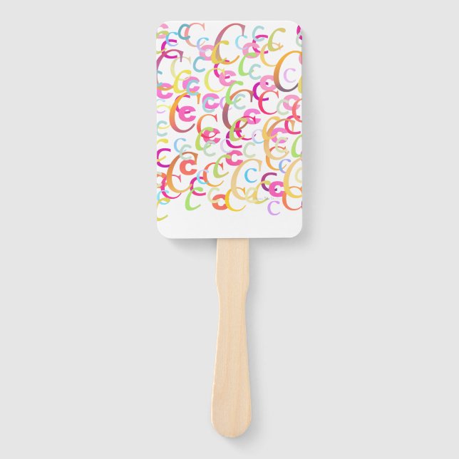 Letter Confetti "C" Hand Fan (Front)