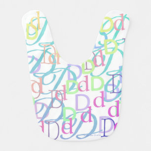 Letter Confetti "D" Baby Bib