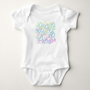 Letter Confetti "D" Baby Romper