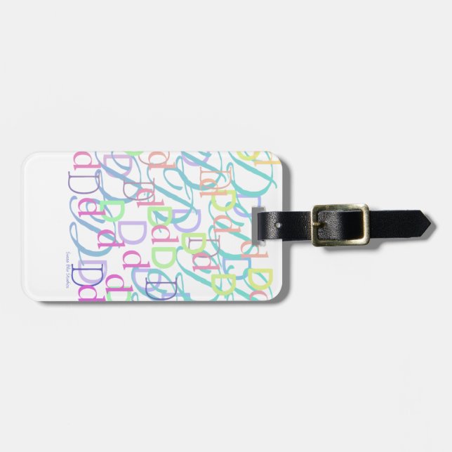 Letter Confetti "D" Luggage Tag (Front Horizontal)
