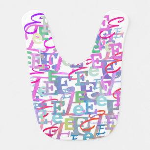 Letter Confetti "E" Baby Bib