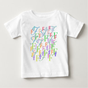 Letter Confetti "F" Baby T-Shirt