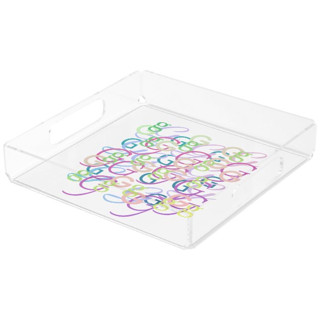 Letter Confetti "G" Acrylic Tray (Angled)