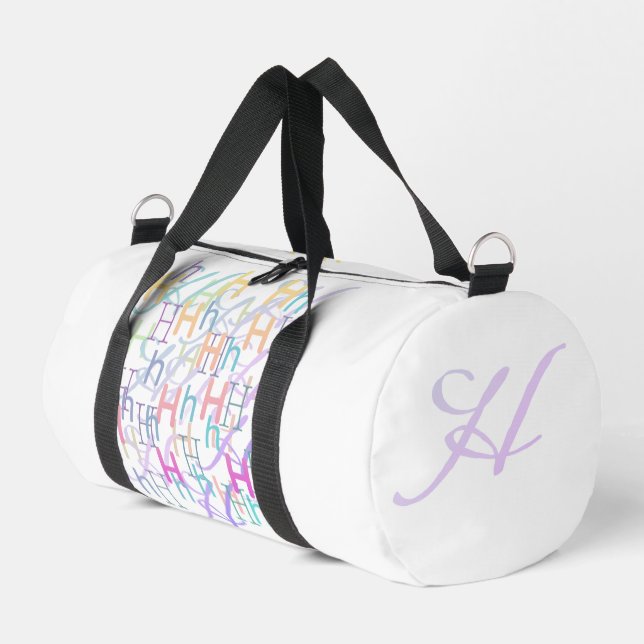  Letter Confetti "H"  Duffle Bag (Left Corner)