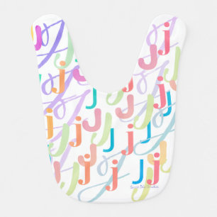 Letter Confetti "J" Baby Bib