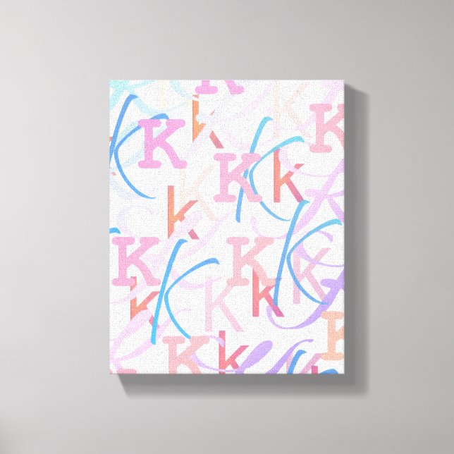 Letter Confetti "K" Canvas Print (Front)