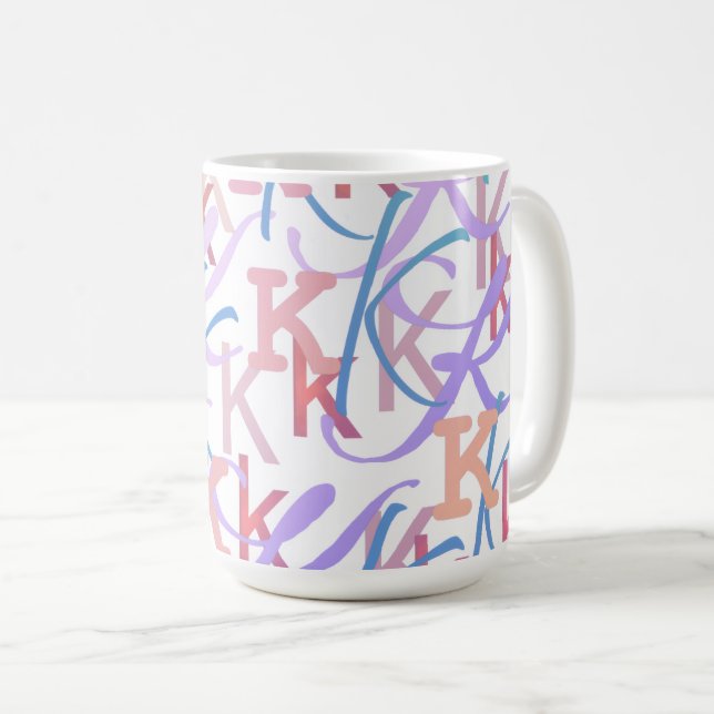 Letter Confetti "K" Coffee Mug (Front Right)