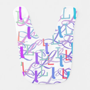 Letter Confetti "L" Baby Bib