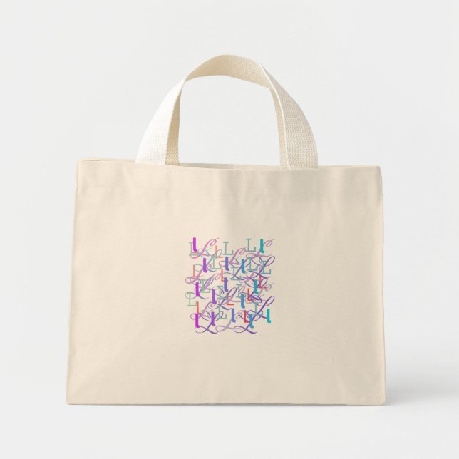 Letter Confetti "L" Mini Tote Bag (Front)