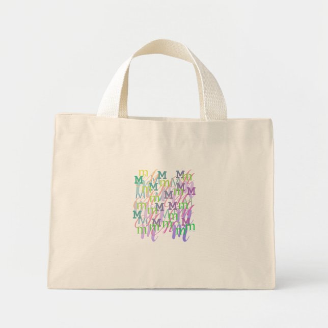 Letter Confetti "M" Mini Tote Bag (Front)