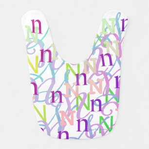 Letter Confetti "N" Baby Bib