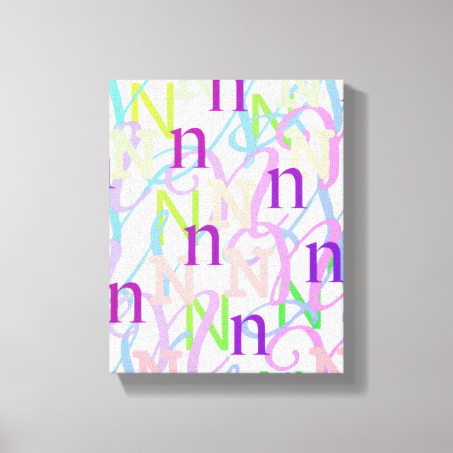 Letter Confetti "N" Canvas Print (Front)