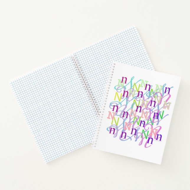 Letter Confetti "N"  Notebook (Inside)