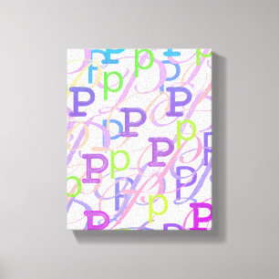 Letter Confetti "P" Canvas Print