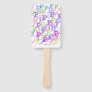 Letter Confetti "P" Hand Fan