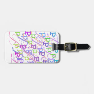 Letter Confetti "P" Luggage Tag