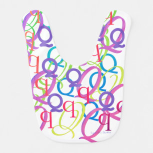 Letter Confetti "Q" Baby Bib