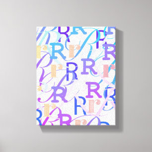 Letter Confetti "R" Canvas Print