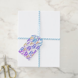 Letter Confetti "R" Gift Tags