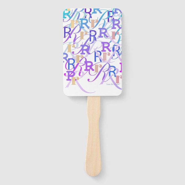 Letter Confetti "R" Hand Fan (Front)