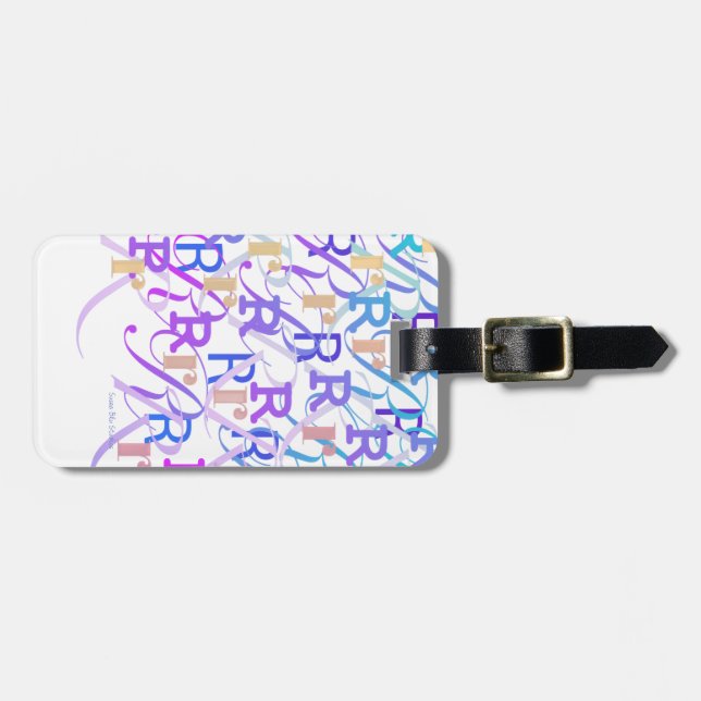Letter Confetti "R" Luggage Tag (Front Horizontal)