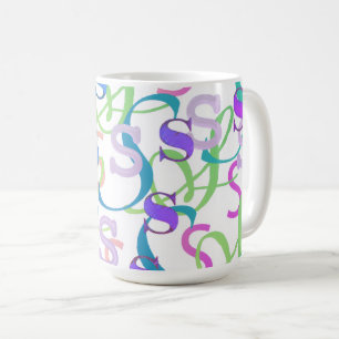 Letter Confetti "S" Coffee Mug