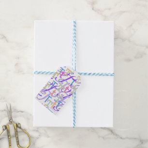 Letter Confetti "T" Gift Tags