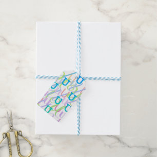 Letter Confetti "U" Gift Tags