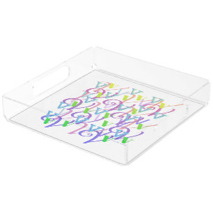Letter Confetti "V" Acrylic Tray