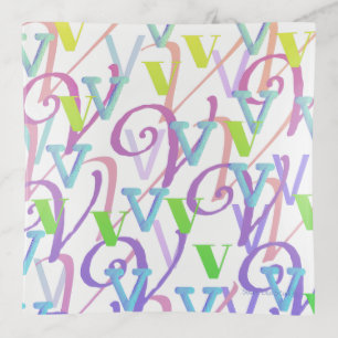 Letter Confetti "V" Trinket Tray