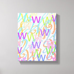 Letter Confetti "W" Canvas Print