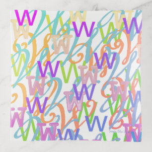 Letter Confetti "W" Trinket Tray