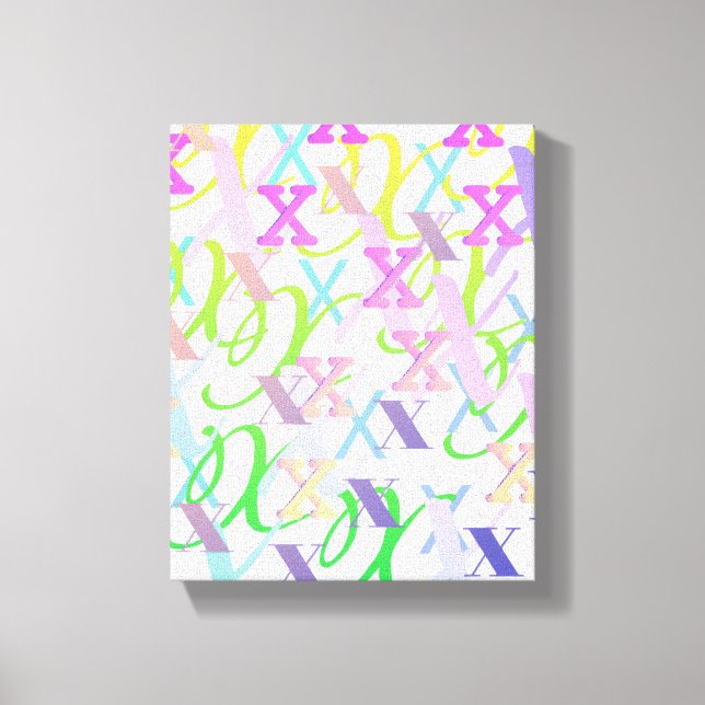 Letter Confetti "X" Canvas Print (Front)