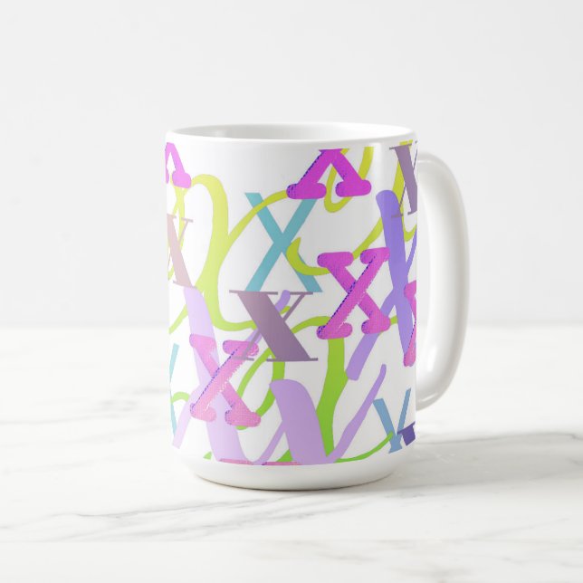 Letter Confetti "X" Coffee Mug (Front Right)