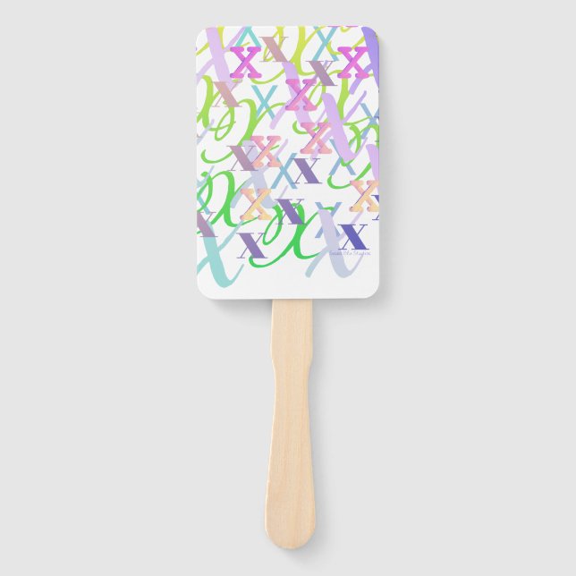 Letter Confetti "X" Hand Fan (Front)