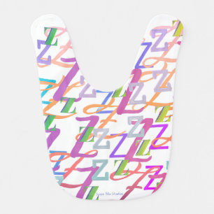 Letter Confetti "Z" Baby Bib