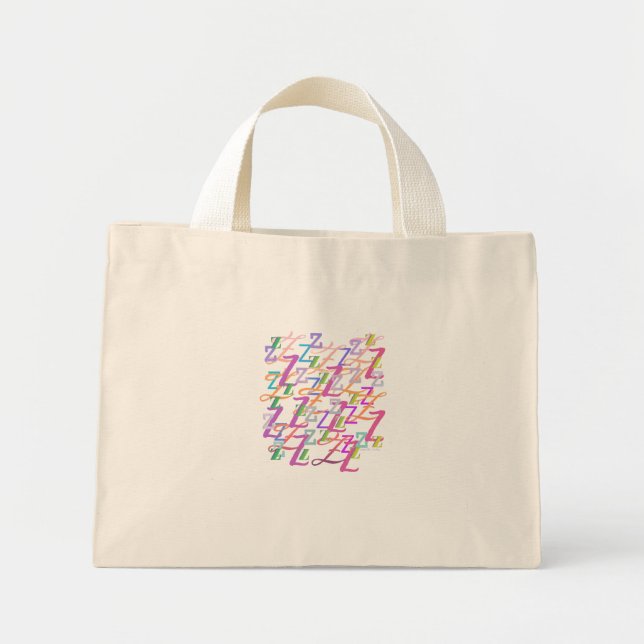 Letter Confetti "Z" Mini Tote Bag (Front)
