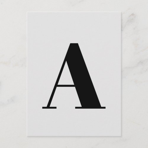 Letter Custom Alphabet  Modern Minimalist Gray Postcard