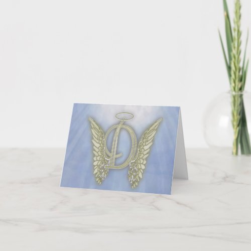 Letter D Angel Monogram Note Card