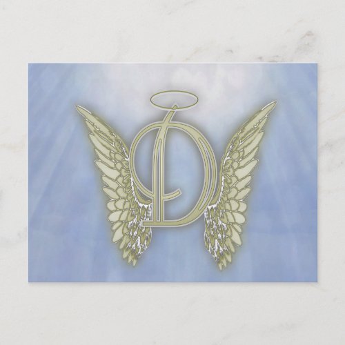 Letter D Angel Monogram Postcard