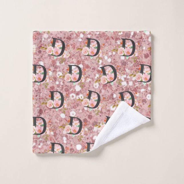 Letter D Bath Towel Set (Wash Cloth)