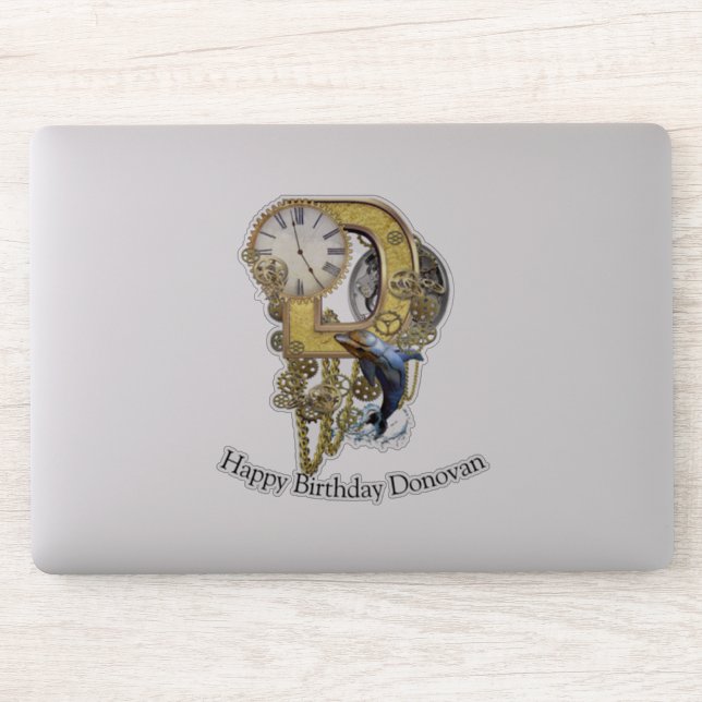 Letter D Birthday customization Sticker (Computer)