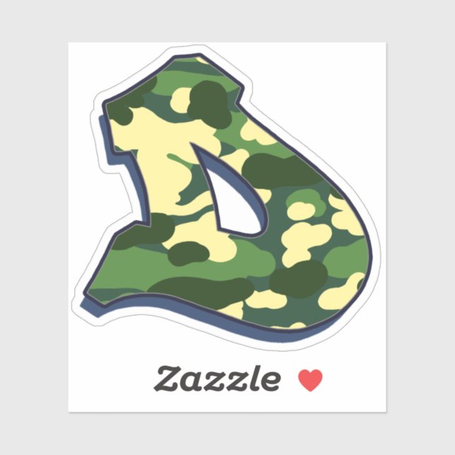 Letter D - Camo Green Sticker (Sheet)