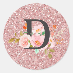 Letter D Classic Round Sticker