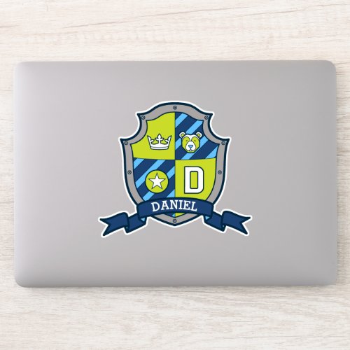 Letter D custom name Daniel knights crest Sticker