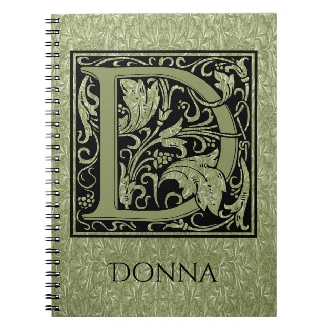 Letter D First Letter Monogram Notebook (Front)