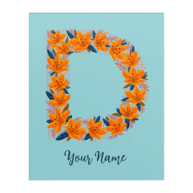 letter D floral wall art (Front)