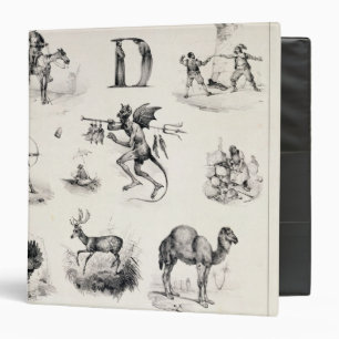 Letter D from an alphabet primer, 1832 Binder