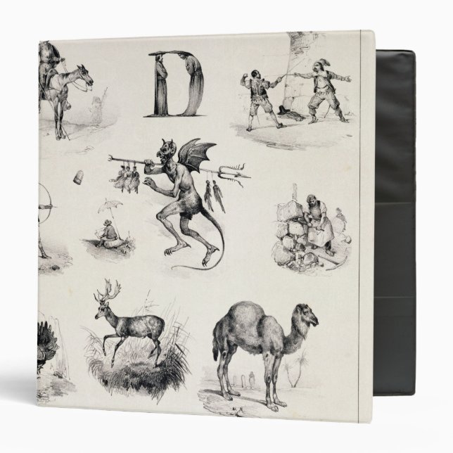 Letter D from an alphabet primer, 1832 Binder (Front/Inside)